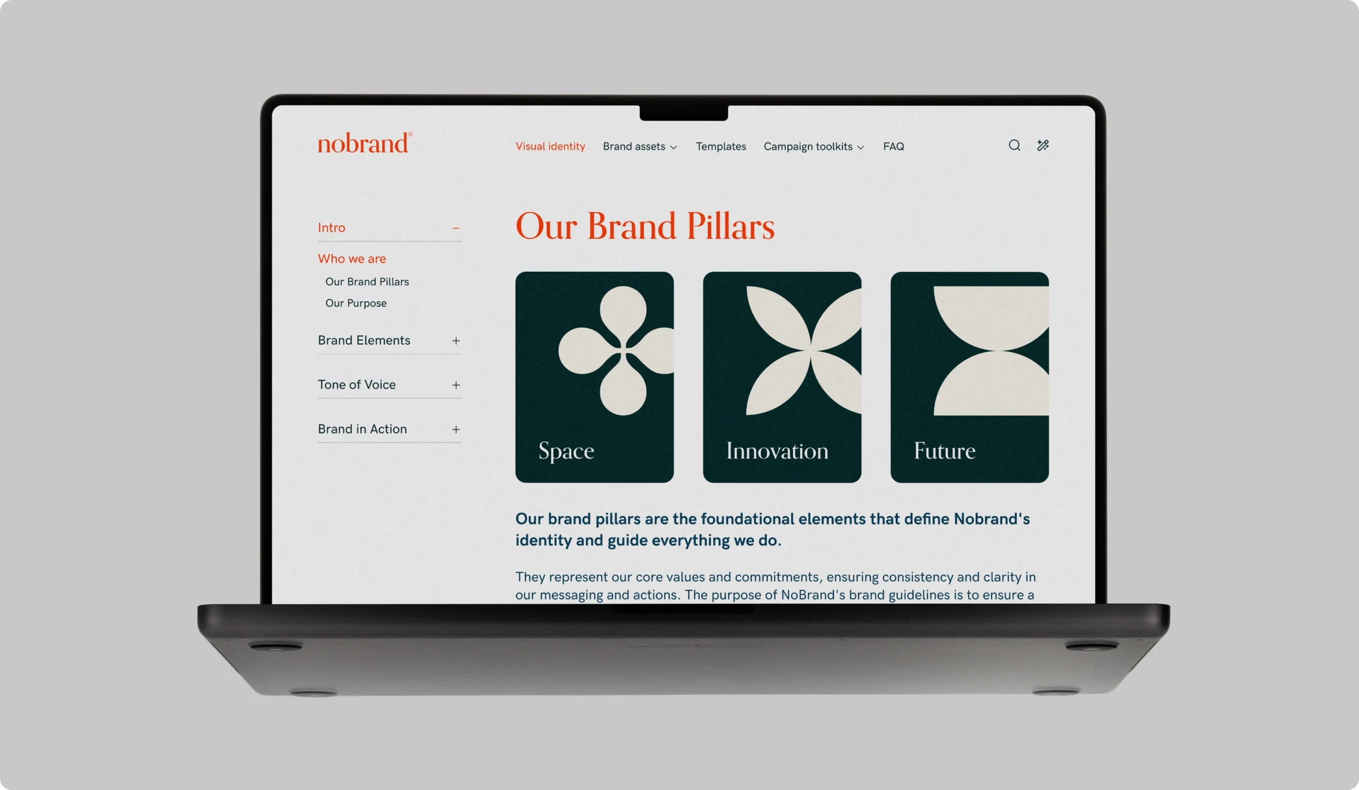 Editorial wall of creative brand signals, product proof, licensing notes, and support checks